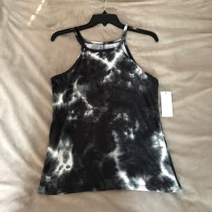 Smokey grey and white tie dye tank